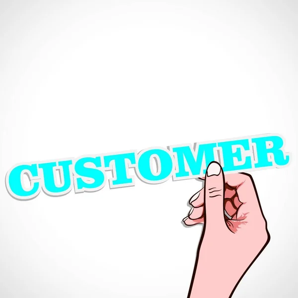 Kunden Wort Hand Vektor Illustration — Stockvektor