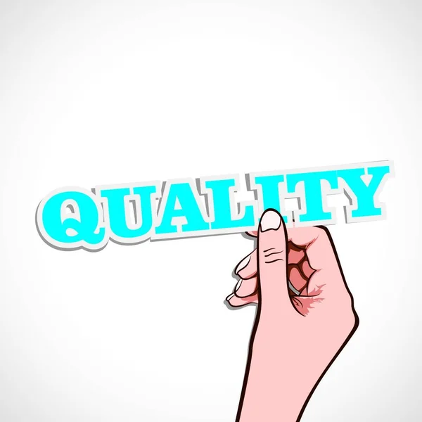 Qualidade Palavra Mão Ilustração Vetorial —  Vetores de Stock