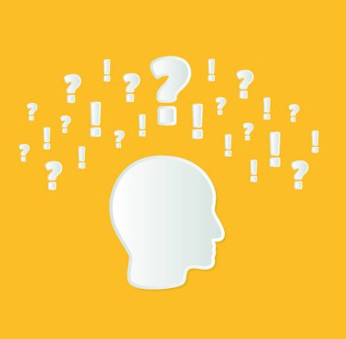 kafa vektör illüstrasyonunda karışıklık  