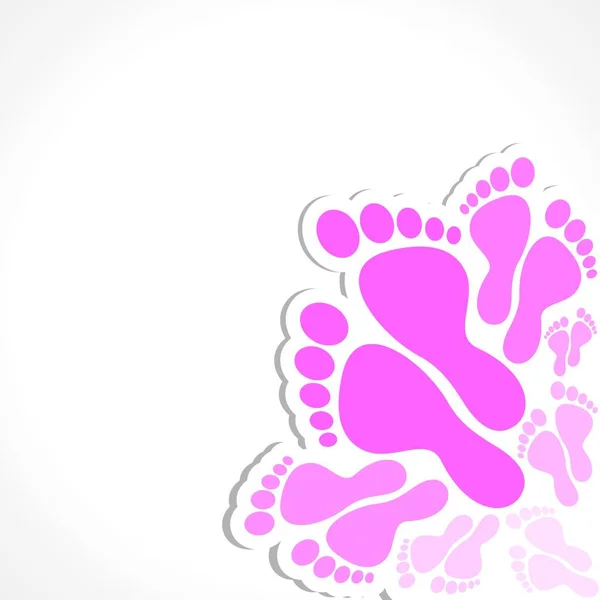 ピンクの足の背景ベクトル図 — ストックベクタ