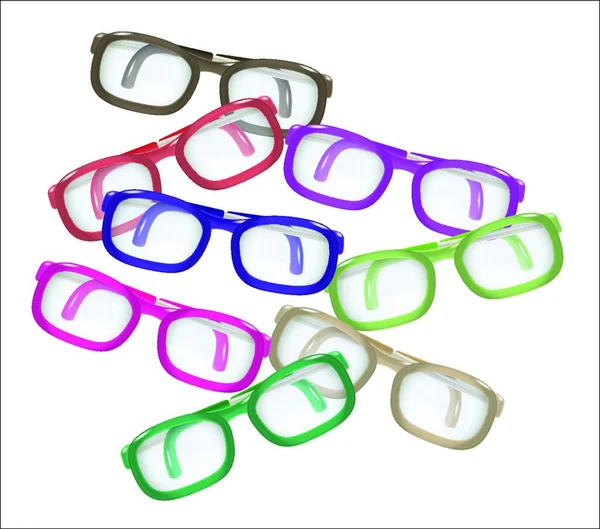Färgglada Glasögon Vektor Illustration — Stock vektor