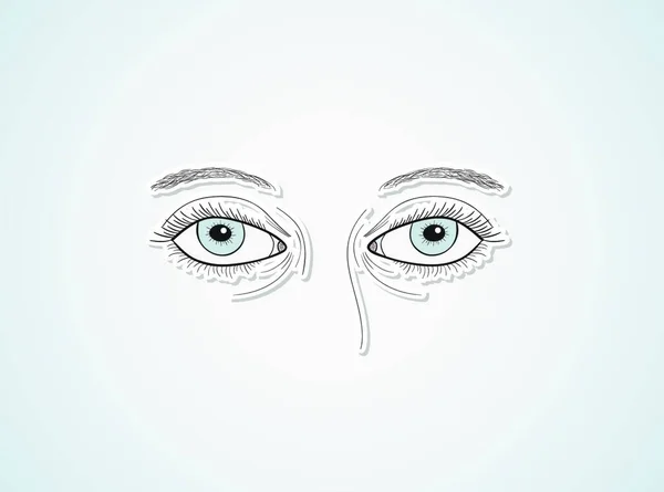 Woman Eyes Graphic Vector Illustration — Stock Vector