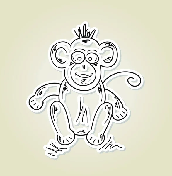 Scimmia Schizzo Illustrazione Vettoriale — Vettoriale Stock