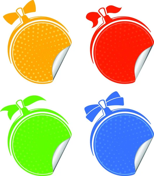 Set Autocollants Colorés Illustration Vectorielle — Image vectorielle