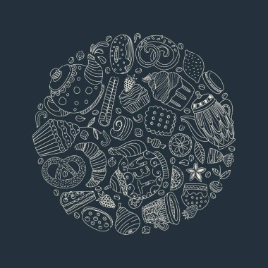 Tatlı konsepti, vektör illüstrasyonu basit tasarım