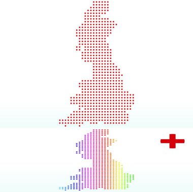 Birleşik Krallık noktaları haritası, vektör illüstrasyonu basit tasarım