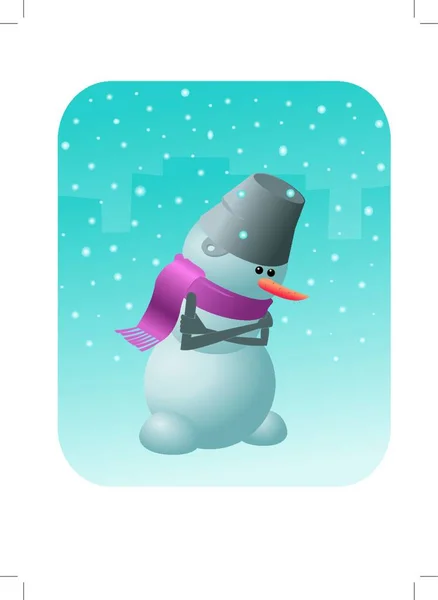 Snowman Icon Vector Illustration — Stock Vector