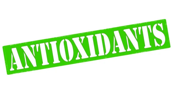 Antioxidanten Tekst Stempel Stijl Gestempeld Witte Achtergrond — Stockvector