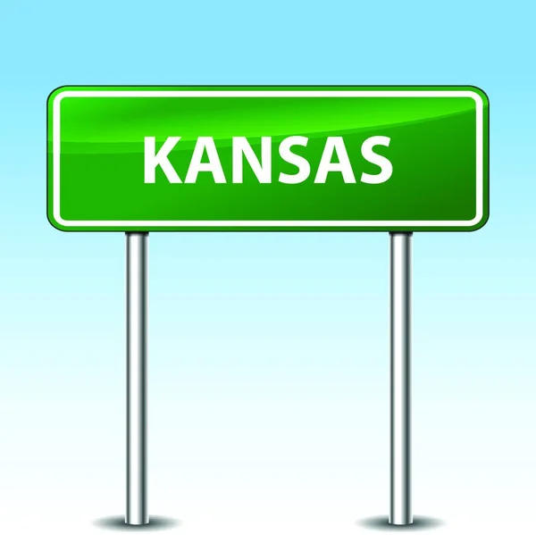 Зеленый Знак Канзаса Векторная Иллюстрация Простой Дизайн — стоковый вектор