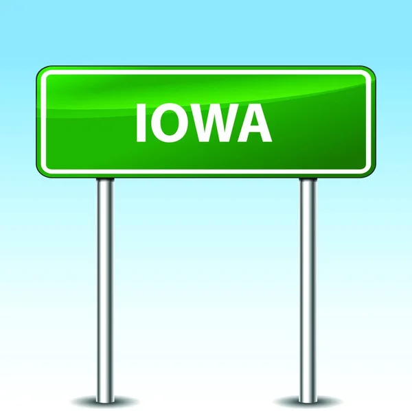 Iowa Зеленый Знак Векторная Иллюстрация Простой Дизайн — стоковый вектор