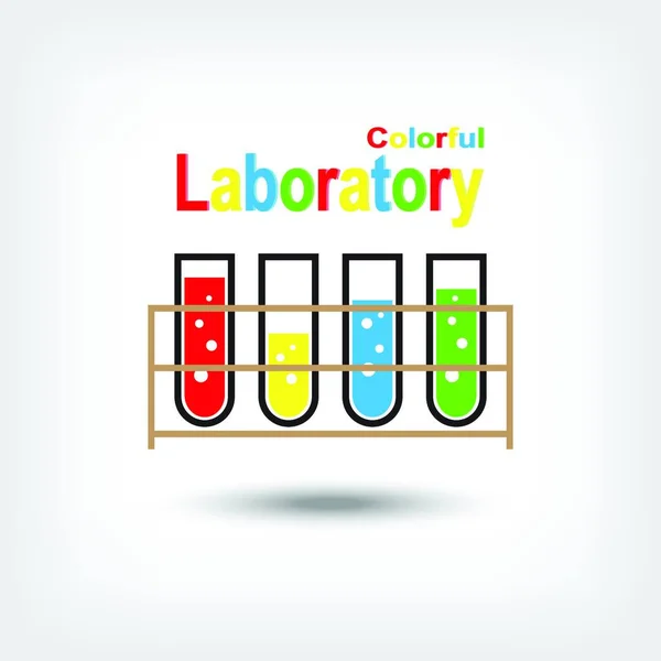 Colorful Laboratory Vector Illustration Simple Design — Stock Vector