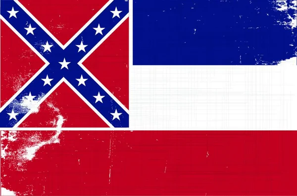 Mississippi Grunge Flag Vector Ilustración Diseño Simple — Archivo Imágenes Vectoriales
