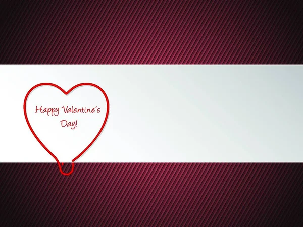 Valentine Greeting Heart Shaped Paper Clip — Stok Vektör