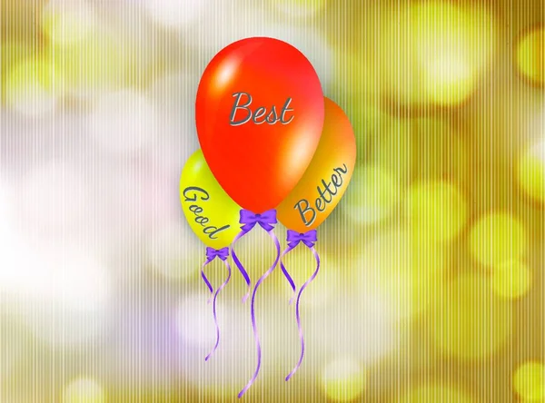 Καλό Καλύτερα Και Καλύτερα Μπαλόνια Διανυσματική Απεικόνιση Απλό Σχεδιασμό — Διανυσματικό Αρχείο