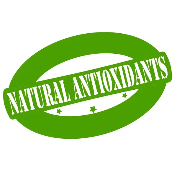 Természetes Antioxidánsok Szöveg Bélyegző Stílusban Fehér Alapon Bélyegezve — Stock Vector