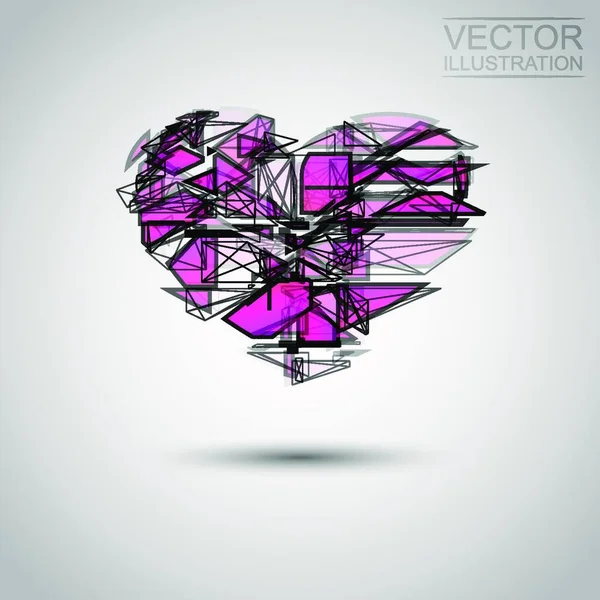 Corazón Abstracto Ilustración Vectorial Diseño Simple — Vector de stock