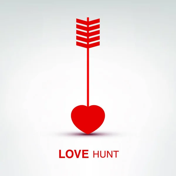 Love Hunt Ilustración Vectorial Diseño Simple — Archivo Imágenes Vectoriales