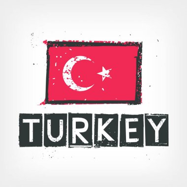 Türkiye bayrağı biçimlendirilmiş vektör illüstrasyonu
