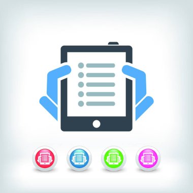 tablet web simgesi vektör illüstrasyonu