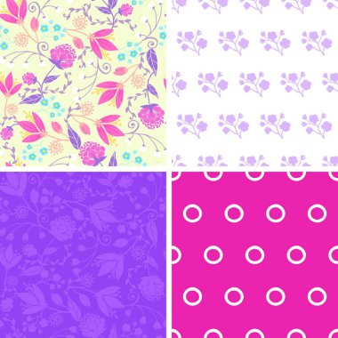 Çiçek illüstrasyonuyla ayarlandı, kopya alanı için arkaplan kapağı, kart duvar kağıdı 