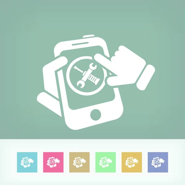Smartphone Setting Icon Vector Illustration — Stock Vector