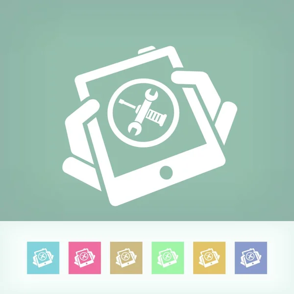 Touchscreen Device Setting Web Icon Vector Illustration — Stock Vector
