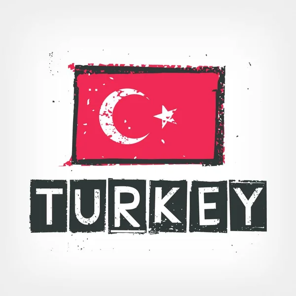 Bandera Turquía Ilustración Vector Estilizado — Vector de stock