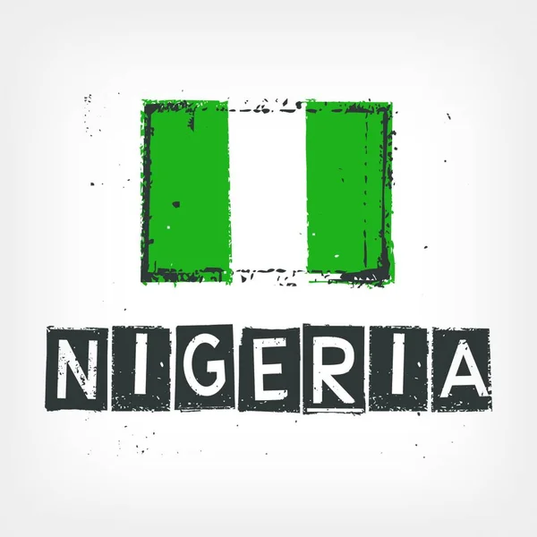 Nijerya Bayrağı Stilize Edilmiş Vektör Illüstrasyonu — Stok Vektör