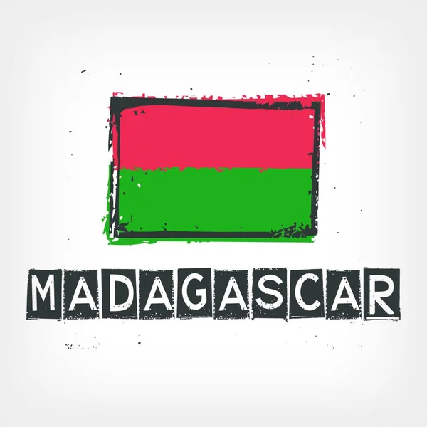 Madagaskar Flagge Stilisierte Vektorillustration — Stockvektor