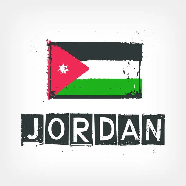 Bandeira Jordan Ilustração Vetorial Estilizada — Vetor de Stock