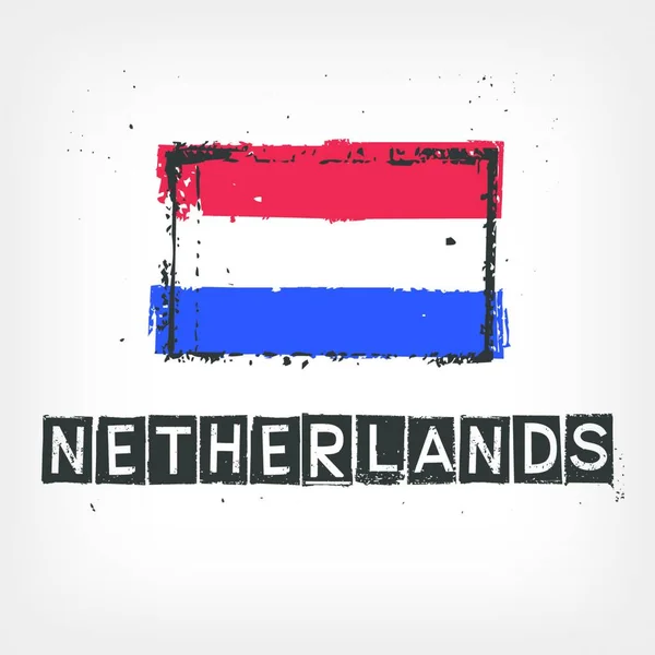 Netherlands Flag Stylized Vector Illustration — Stock Vector