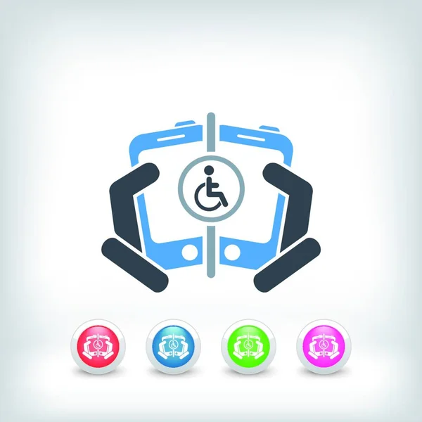 Disabled People Connection Web Icon Vector Illustration — Stock Vector