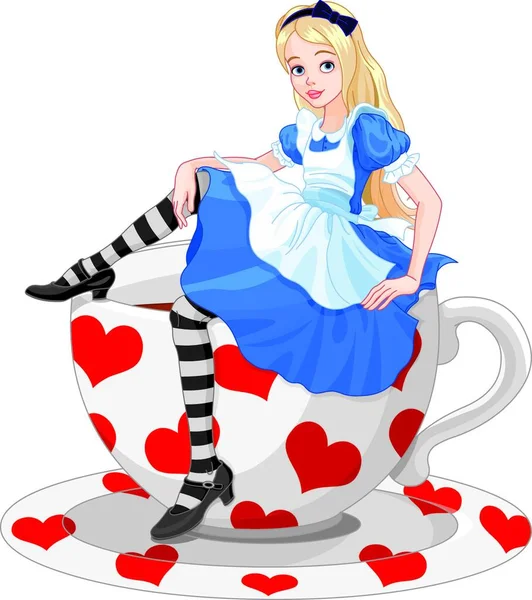 Illustrazione Della Simpatica Alice — Vettoriale Stock