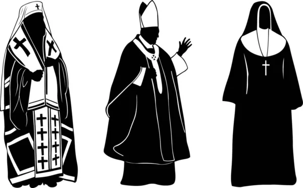 Illustration Priests — Stock Vector
