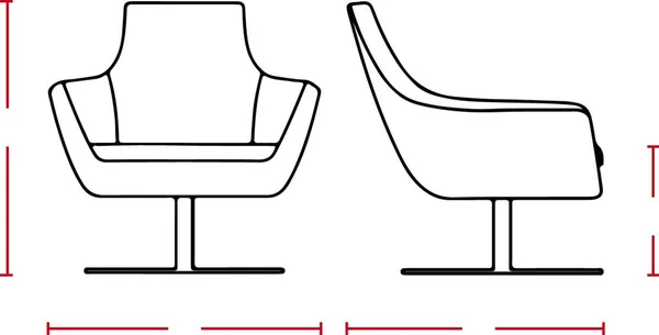 Ofis Sandalyesinin Boyutlarının Gösterimi — Stok Vektör