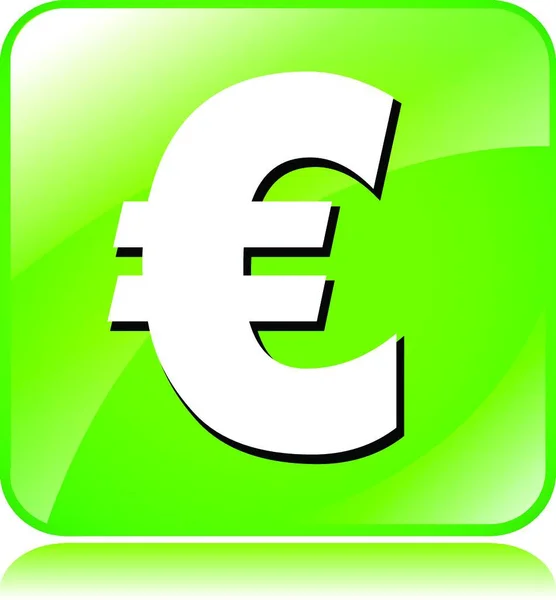 Зелений Іконка Євро Векторна Ілюстрація — стоковий вектор