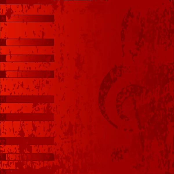 Rote Musikalische Hintergrundvektorillustration — Stockvektor