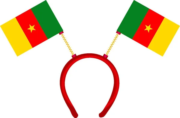Tocado Ingenioso Banderas Camerún — Archivo Imágenes Vectoriales