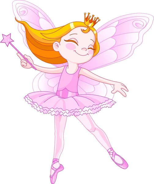 可爱的仙女芭蕾舞演员矢量插图 — 图库矢量图片