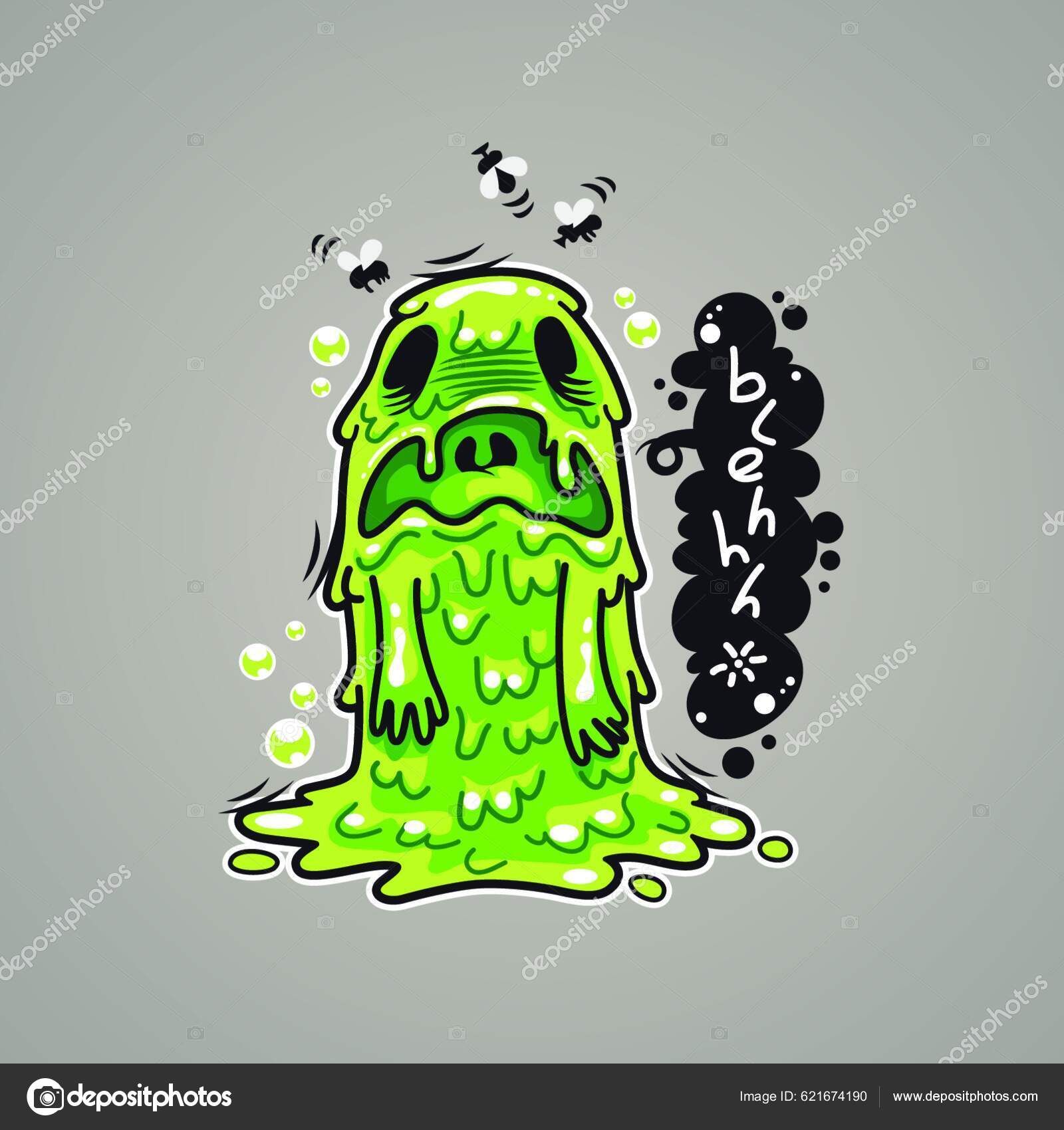Cartoon Nausea Monster Vector Illustration Stock Vector by ©YAY_Images