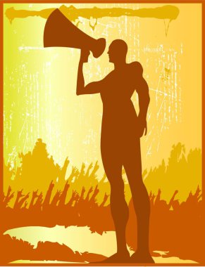 Megafon Adam vektör çizimi