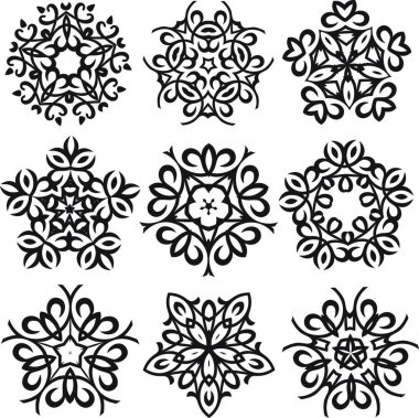 Hattatsal dekoratif elementler vektör çizimi