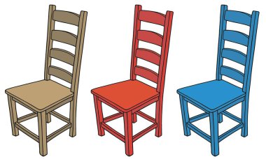 Renkli sandalyeler, vektör illüstrasyonu basit tasarım