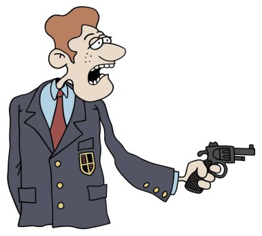 Komik gangster, vektör çizimi basit tasarım