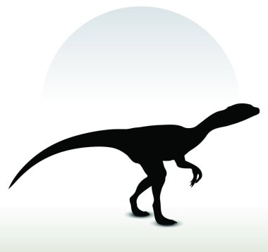 Dinozorlar dilophosaurus, vektör çizimi basit tasarım