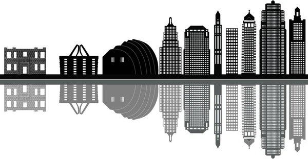 Kansas City Panorama Vektorová Ilustrace — Stockový vektor