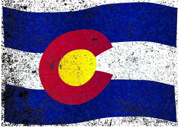 Ondeando Bandera Del Estado Colorado — Vector de stock