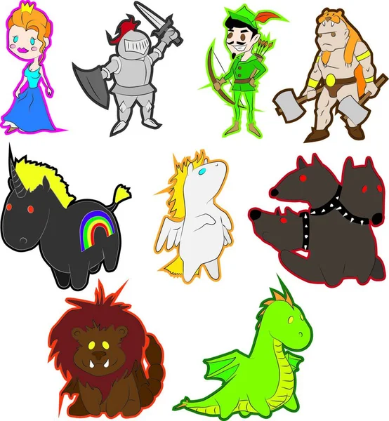 stock vector illustration of the Fairytale characters