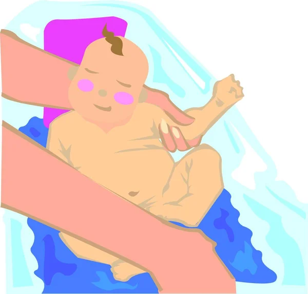 Bebek Banyosu Vektör Çizimi — Stok Vektör