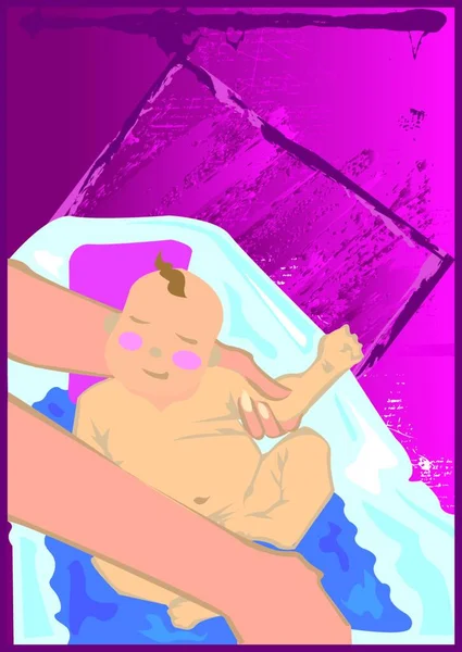 Bilde Baby Bath Vektor – stockvektor